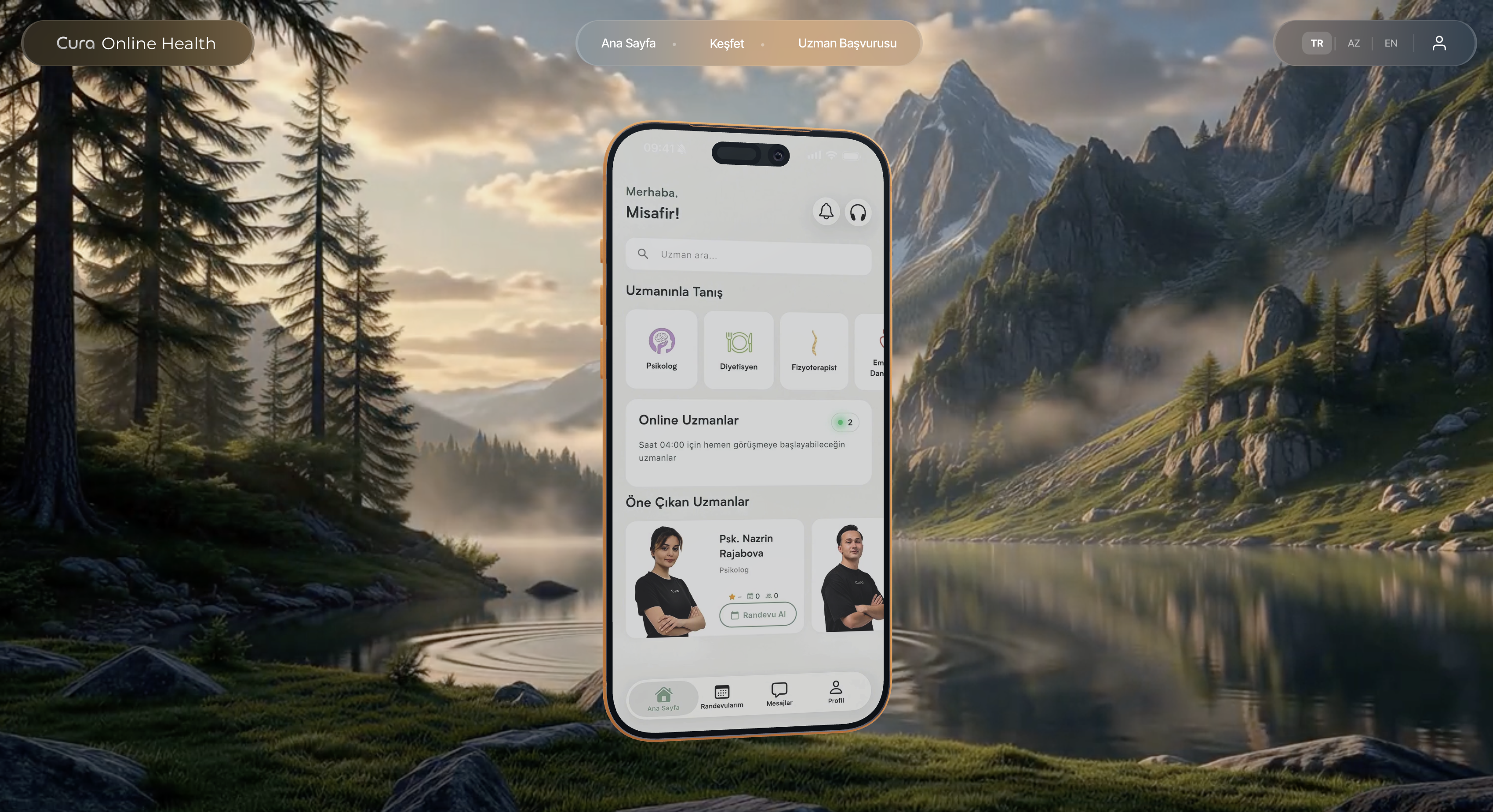 CuraOnlineHealth App Mockup